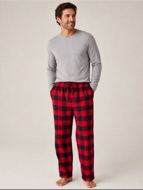 LANDSEND Mens Sherpa Lined Flannel Sleep Pants PJ Pajama Bottoms Warm & Cozy
